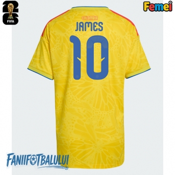 Columbia James Rodriguez #10 Echipament de Fotbal Replică Mondial 2026 Femei Acasa